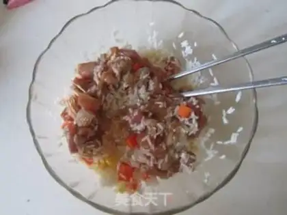 Make Haffle rice chicken step 3