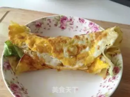 Make Ham eggs and pancakes step 7