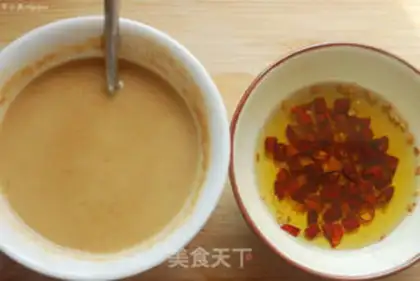 Make Sesame sauce with golden needle mushrooms step 3