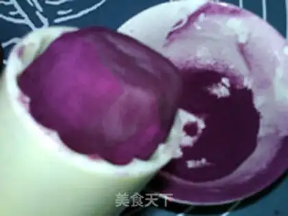 Make Purple potato cream cherry mooncake step 17