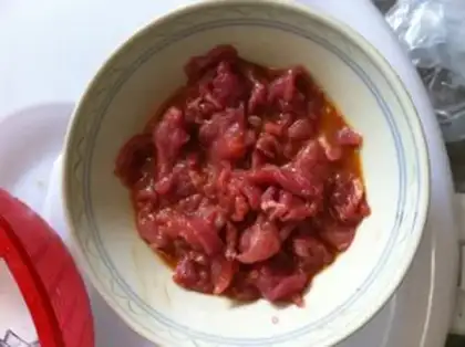 Make Fresh mushroom fried meat step 1