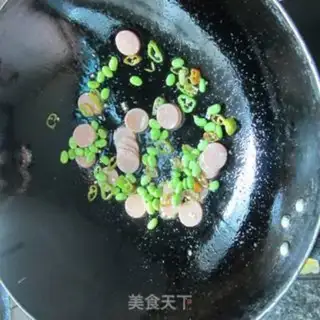 Make Meat and sausage fried rice step 2