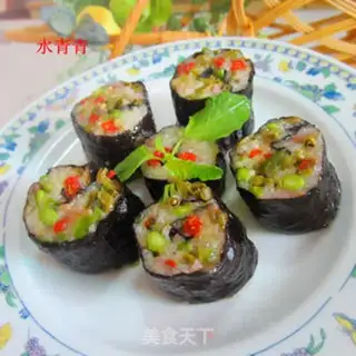 Make Pickle ham sushi step 10