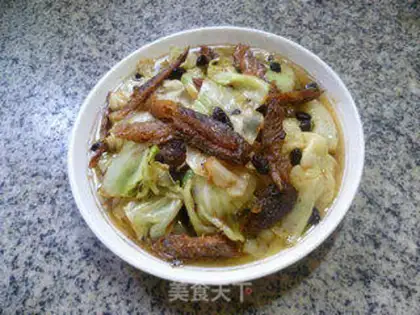 Make The beanfish fried cabbage step 9