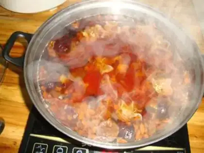 Make Snow-red dates, milky milk step 5