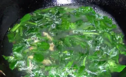 Make Pre-sea clams dry spinach soup step 5