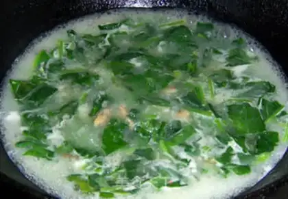 Make Pre-sea clams dry spinach soup step 6