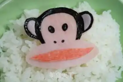 Make The big mouth monkey on rice step 11