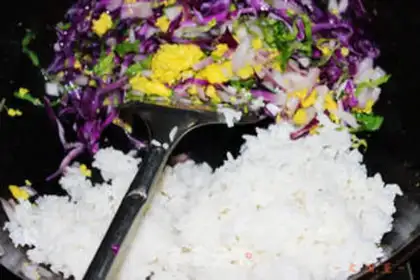 Make Vegetable egg fried rice step 5