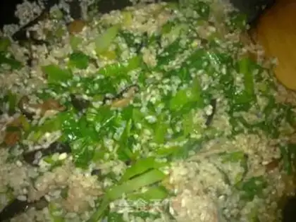 Make Shrimp rice mustard rice step 12