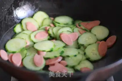 Make Cucumber ham and sausage step 6