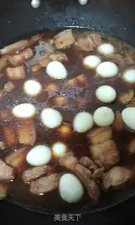 Make Quail egg red pork step 9