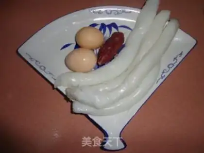 Make Weenie eggs and pork powder step 0