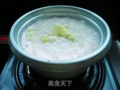 Make Cabbage, peanut rice congee step 6