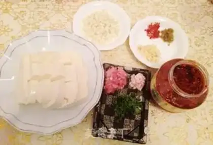 Make Pretzel veggie tofu step 1