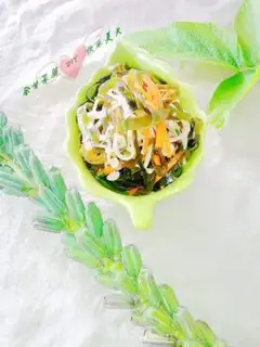 Make Golden mushrooms mixed with seaweed step 7