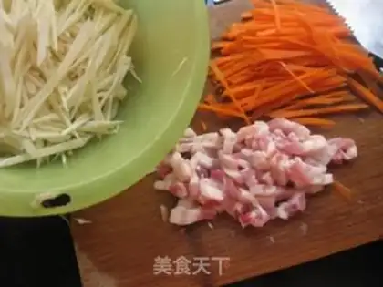 Make ♪ White carrots and fried meat ♪ step 0