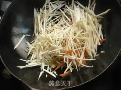 Make ♪ White carrots and fried meat ♪ step 5