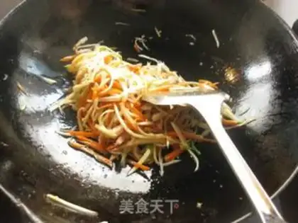 Make ♪ White carrots and fried meat ♪ step 7