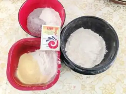 Make Three-coloured meat step 1
