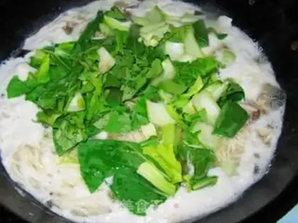 Make Chicken soup mushroom noodles step 9