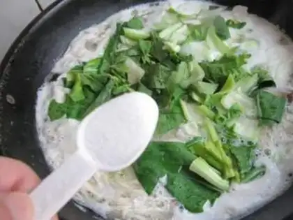 Make Chicken soup mushroom noodles step 10