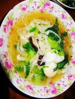 Make Chicken soup mushroom noodles step 13