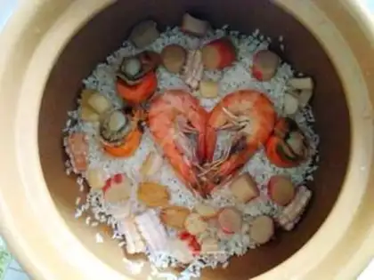 Make Seafood congee step 6