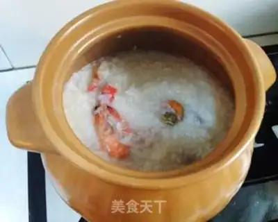 Make Seafood congee step 9