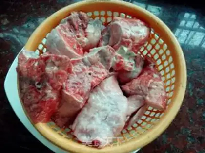 Make Olive pig lung soup step 2