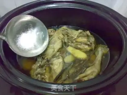 Make Five fingers of peach chicken soup step 5