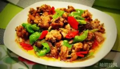 Make Three peppers with fried wings step 6