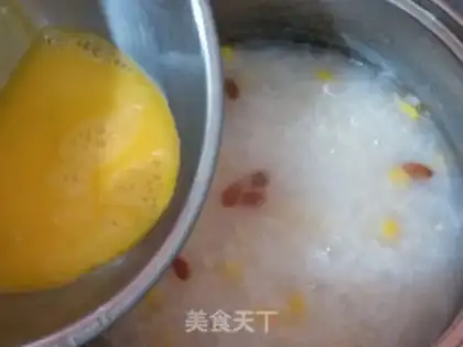 Make Corn egg porridge step 9