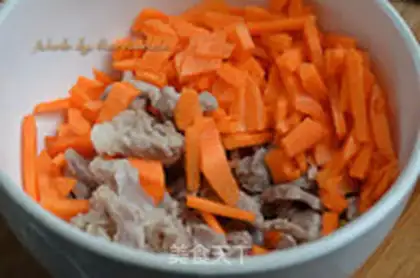 Make Carrot meat porridge step 3