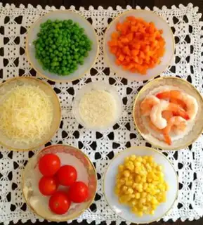Make Cheese and vegetables for shrimp step 0