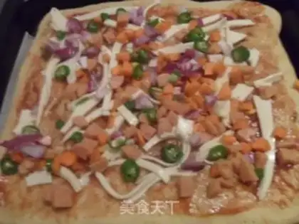 Make What a ham pizza step 6