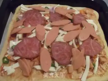Make What a ham pizza step 8