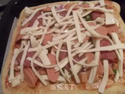 Make What a ham pizza step 9