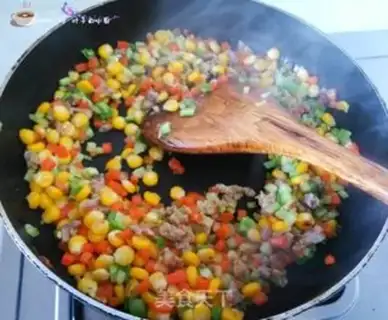 Make A flower for fried rice step 8