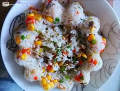 Make A flower for fried rice step 11