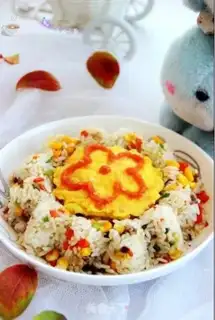 Make A flower for fried rice step 15