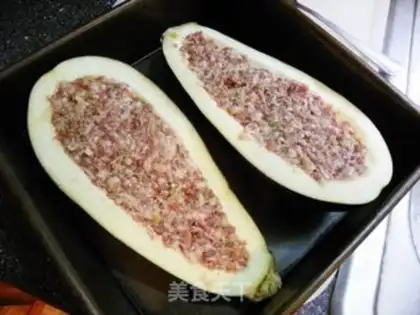 Make Take the roasted meat and eggplant step 4