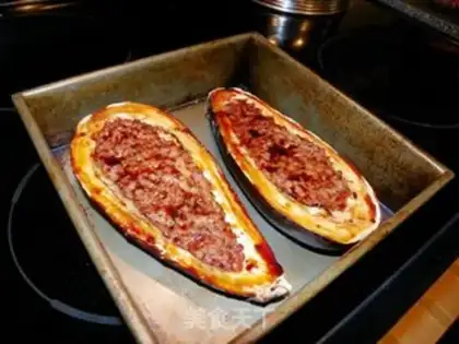 Make Take the roasted meat and eggplant step 7