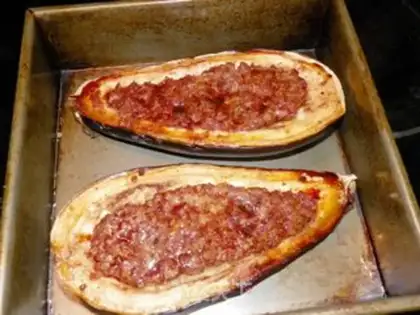 Make Take the roasted meat and eggplant step 8