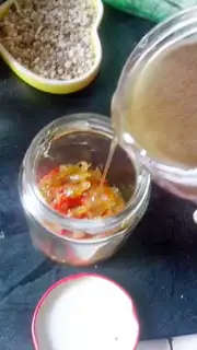 Make A tea with honey bee step 10