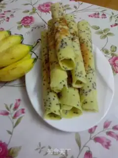 Make Black sesame egg rolls step 11