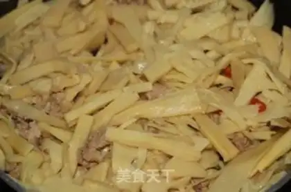 Make The meat and bamboo step 7