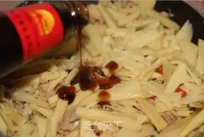 Make The meat and bamboo step 8