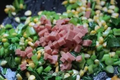 Make Ham sausage fried rice step 4