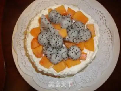 Make Flamingo papaya birthday cake step 4